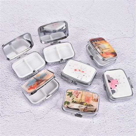 mini metal pill box|portable small pill box.